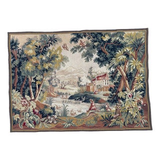 Vintage Aubusson Style Jacquard Tapestry, 1960s For Sale