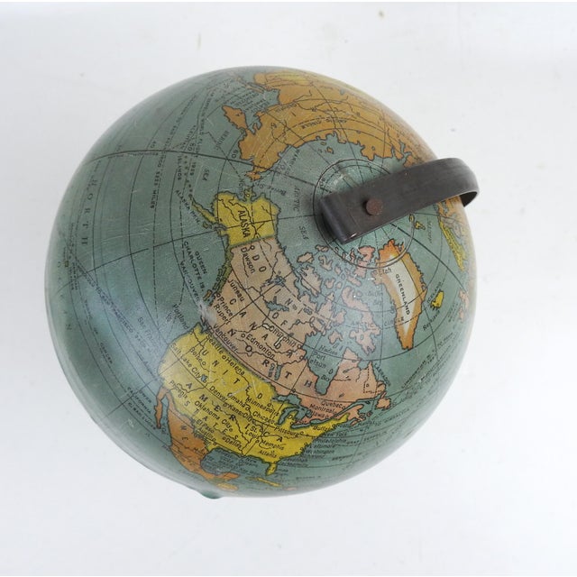 1930s Vintage 1930's Metal Astrological World Globe 6 In For Sale - Image 5 of 11