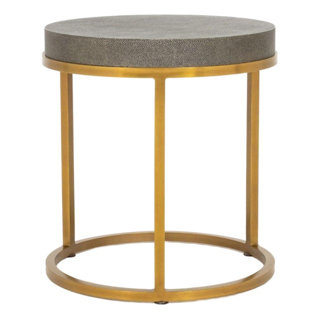 Restoration Hardware Faux Shagreen Side Table For Sale
