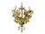 Vintage Hand-Painted Floral Crystal Chandelier | Amber & Green Glass Flowers | Classic Brass Ceiling Light | Restored Antique Lighting For Sale - Image 9 of 17
