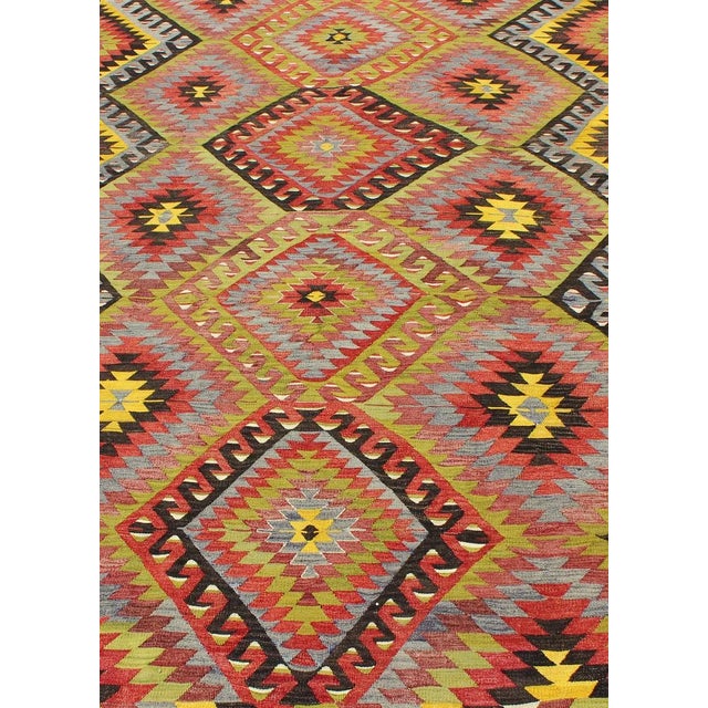 Textile Vintage Turkish Kilim All-Over Design For Sale - Image 7 of 10