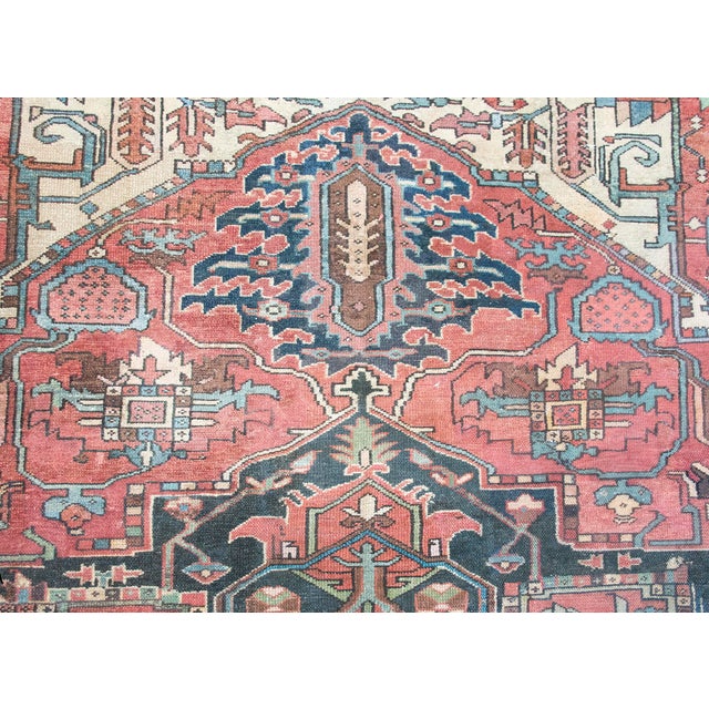 Early 20th Century Persian Heriz Rug For Sale - Image 11 of 15