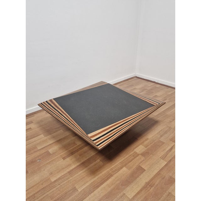 Vintage Coffee Table in Slate and Laminated Wood by Afra and Tobia Scarpa, 1970s For Sale - Image 10 of 17