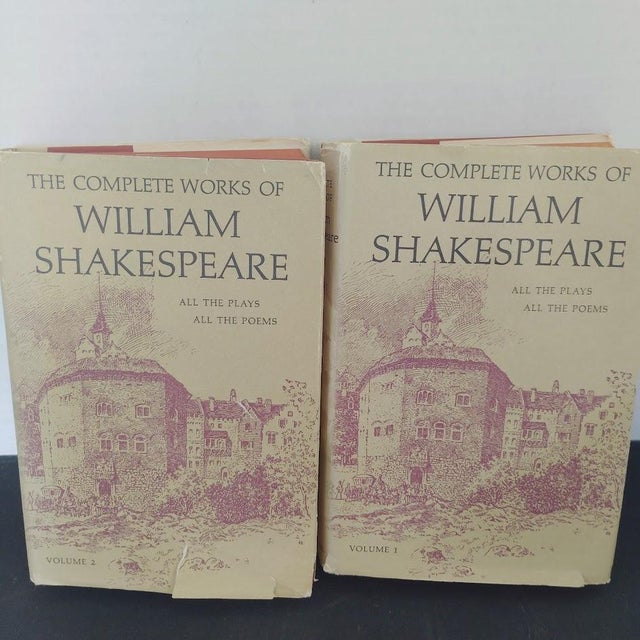 English 1950s the Complete Works of William Shakespeare All the Plays All the Poems Two Volume Set For Sale - Image 3 of 8