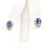 Diamond Sapphire Earrings 18k White Gold Stud 0.60 TCW Certified For Sale In New York - Image 6 of 8