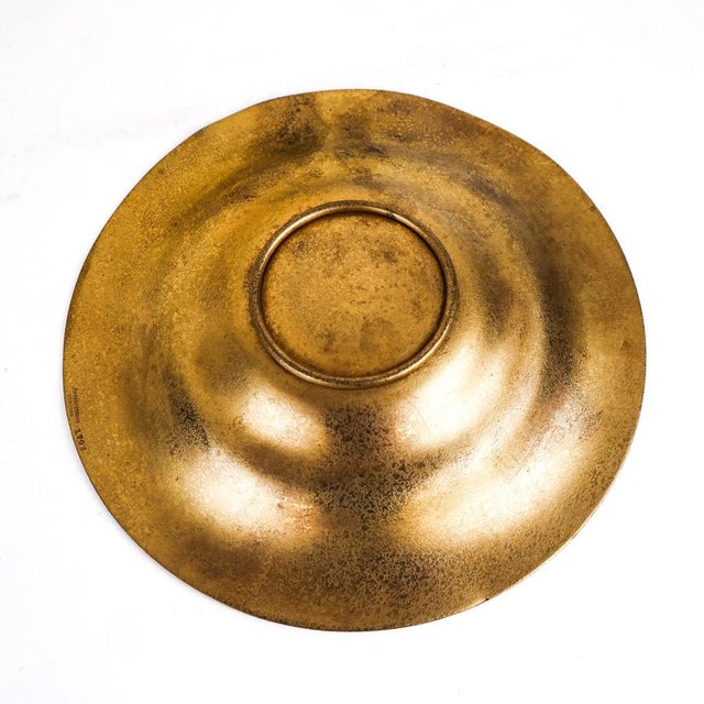 Brass Tiffany & Co New York Gilt Brass Decorative Pair of Plate For Sale - Image 8 of 10