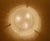 Large Brutalist Glass Flush Mount from Kaiser Leuchten, 1970s For Sale - Image 4 of 11