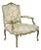 18th Century Painted French Armchair in Coraggio Fabric For Sale