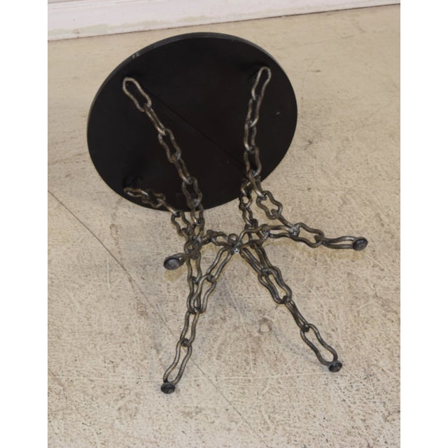 Maitland - Smith Maitland Smith Round Marble Top Chain Base Lamp Table For Sale - Image 4 of 4