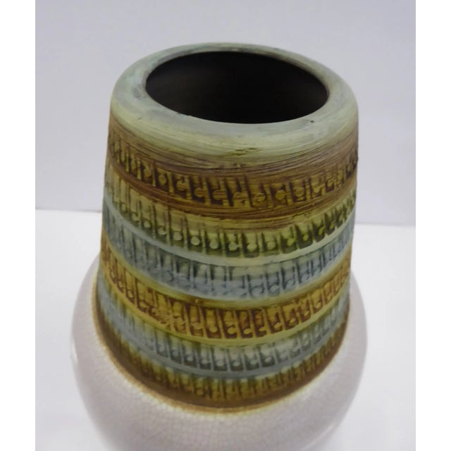 1960s 1960s Bagni for Bitossi Italian Modern Crackle Glaze Pottery Vase For Sale - Image 5 of 9