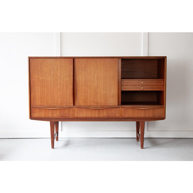 Mid-Century Danish Modern Highboard in Teak, 1960s For Sale - Image 4 of 9