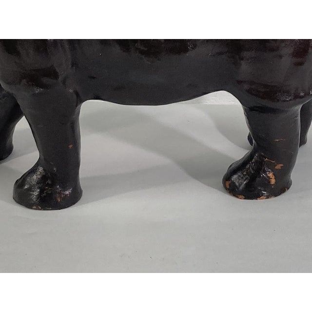 Mid-Century Leather Rhino Statue, England For Sale - Image 10 of 14