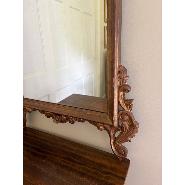 Late 19th Century Antique Italian Rococo Giltwood Mirror With Exceptional Carved Crest For Sale - Image 5 of 14