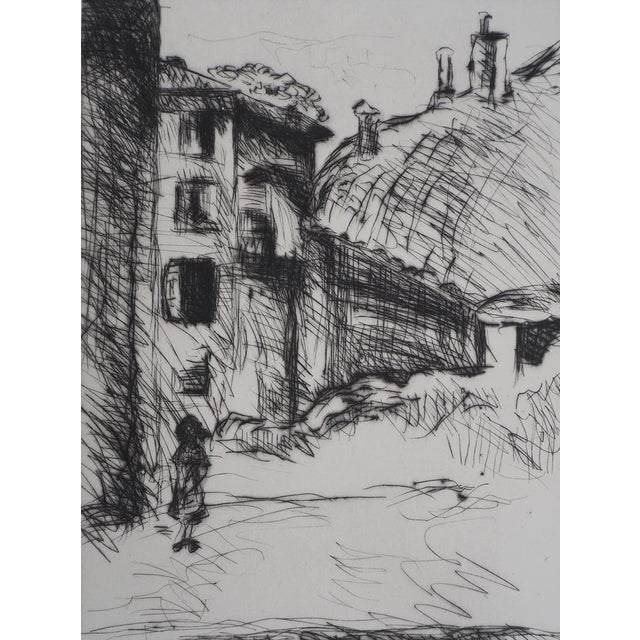 Lucien Mainssieux, Voiron, Old Quarter, Original Signed Etching, 1949 For Sale - Image 7 of 7