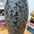 Glazed Midnight Black Ceramic Vase with Curled Floral Design For Sale In New York - Image 6 of 9