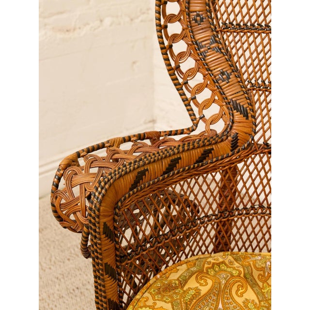 Wood Vintage 1970s Wicker Peacock Chair For Sale - Image 7 of 11