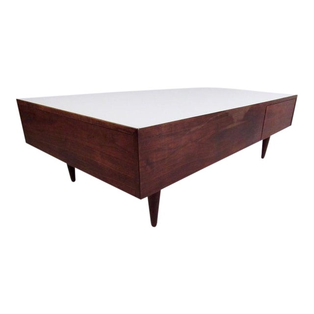 Vintage Modern Coffee Table With Drawers Chairish