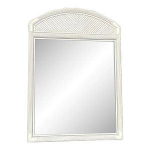 Vintage Pencil Reed Beveled Wall Mirror