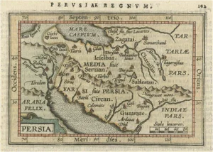 Antique Miniature Map of Persia, 1601