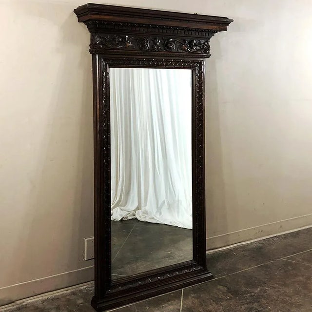 Antique Italian Baroque Walnut Mirror For Sale - Image 4 of 13