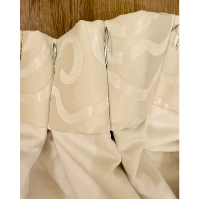 Textile Pair of Ethan Allen White Curtains– 103" in Height For Sale - Image 7 of 9
