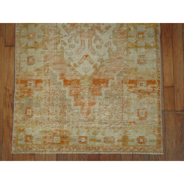 Contemporary Orange Shabby Turkish Rug For Sale - Image 3 of 6