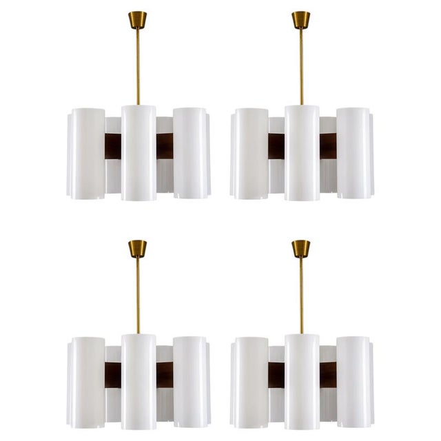White Swedish Pendant Lights by Holger Johansson for Westal, 1970s, Set of 4 For Sale - Image 8 of 8