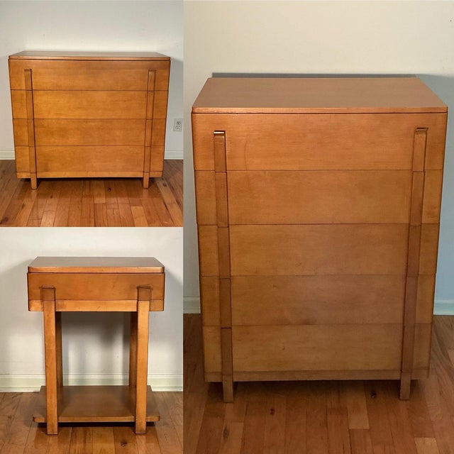 Vintage Colonists Craft Solid Maple Bedroom Furniture Three Piece Set, Late 1930s-Early 1940s For Sale In Greenville, SC - Image 6 of 12