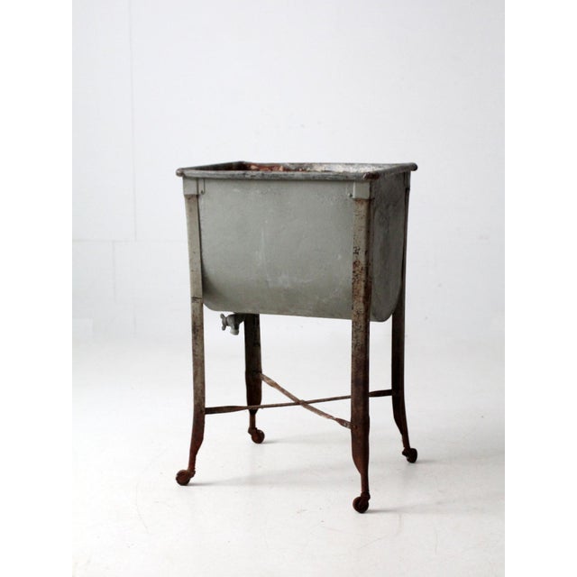 Gray Antique Metal Wash Stand For Sale - Image 8 of 17