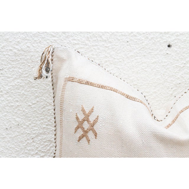 1990s Desert Pearl Silk Rug Pillow For Sale - Image 5 of 8