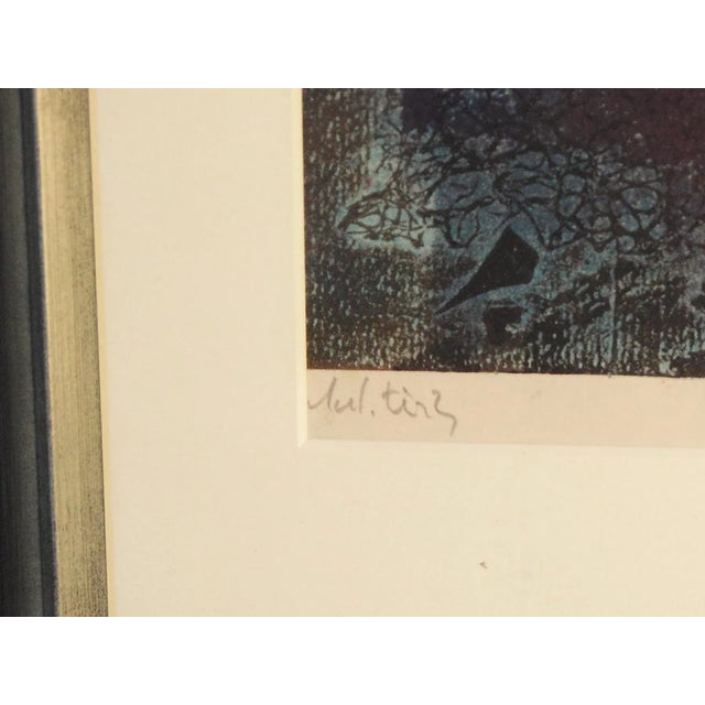 Wood Frantisek Emler, Lovers in Moonlight, Oil on Paper, 1965, Framed For Sale - Image 7 of 13