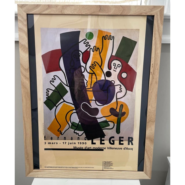 Original vintage French museum exhibition poster created for a 1990 Fernand Léger show held at the Musée d’Art Moderne in...