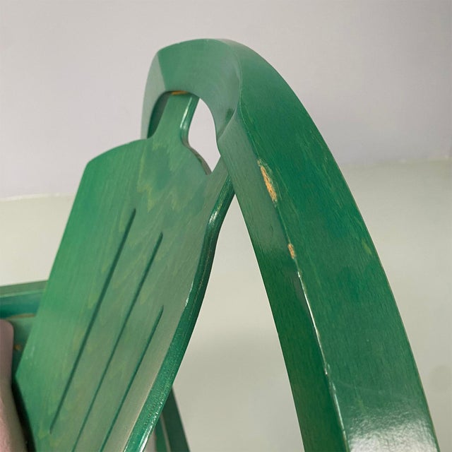 French Modern Argos Armchair in Pink Leather and Green Wood by Baumann, 1970s For Sale - Image 10 of 18