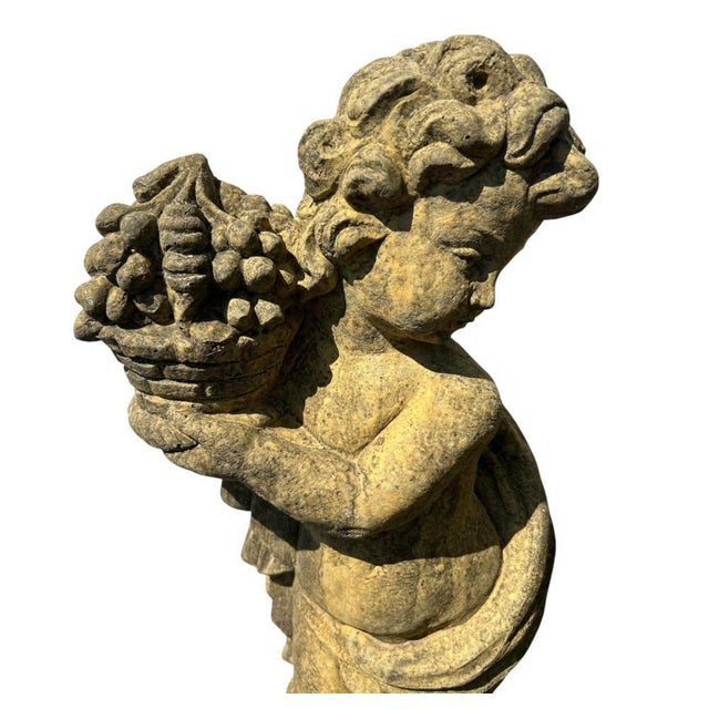 English Four Season Cherub Statues in Stone, Set of 4 For Sale - Image 5 of 18