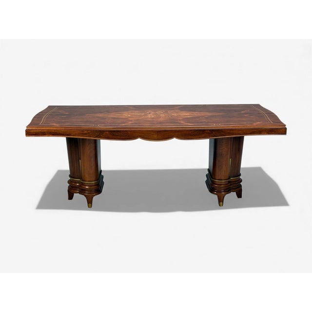 Art Deco Jules Leleu, French Art Deco, Rosewood, Abalone, Rare Dining Table, France, 1930s For Sale - Image 3 of 18