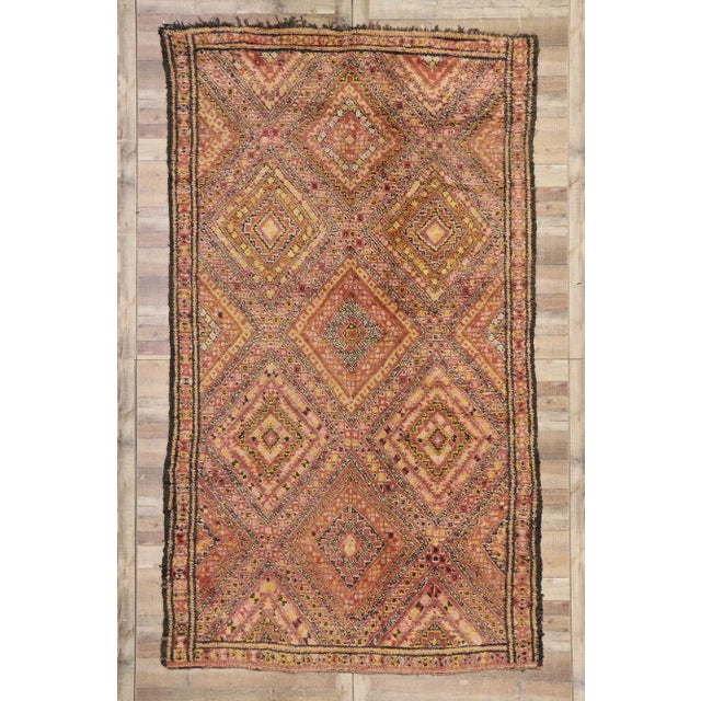 Brick Red Vintage Berber Moroccan Rug, 06'11 X 11'10 For Sale - Image 8 of 9