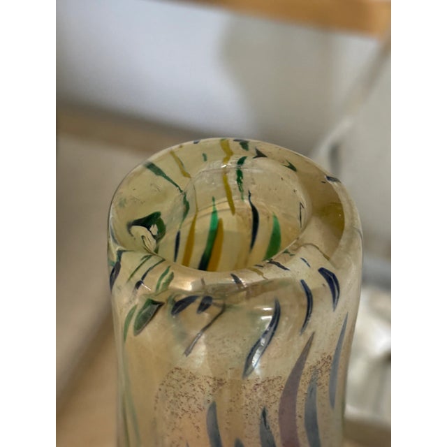 Vintage Italian Hand Blown Multi Colored Confetti Art Glass Vase For Sale - Image 10 of 12