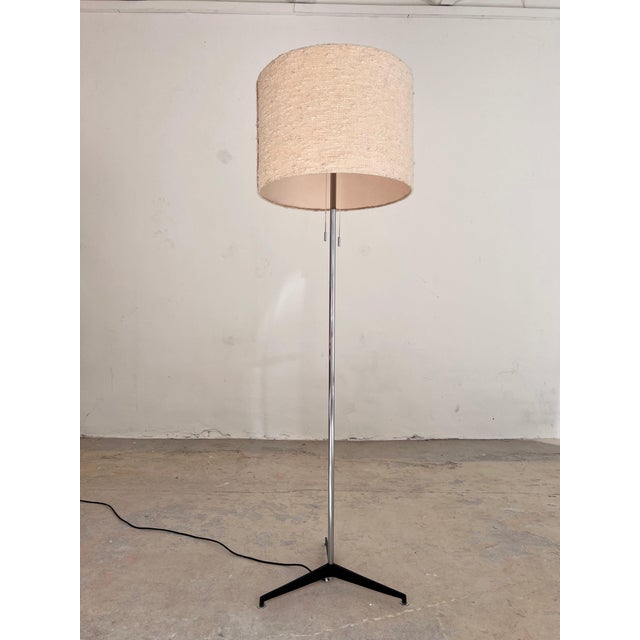 Chrome Floor Lamp with Fabric Shade from Staff For Sale - Image 6 of 11