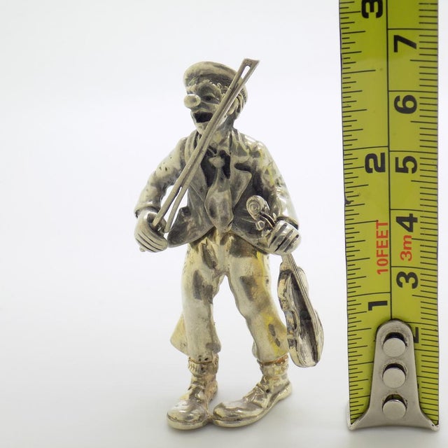 Vintage Italian Handmade Silver Circus Violinist Figurine from Angini, Arezzo, Tuscany, Italy, 1970s For Sale - Image 13 of 14