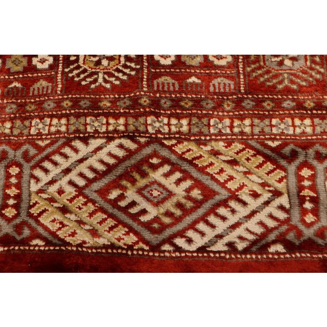 Tribal Bokhara Rust/Beige Hand Knotted Wool Rug For Sale In New York - Image 6 of 9