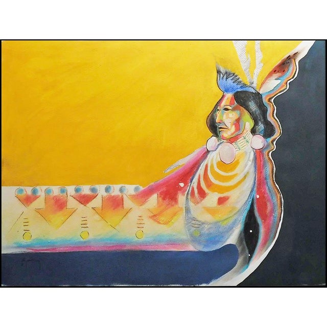 Bruce King Untitled Hand Signed Original Painting, Native American For Sale In Denver - Image 6 of 12