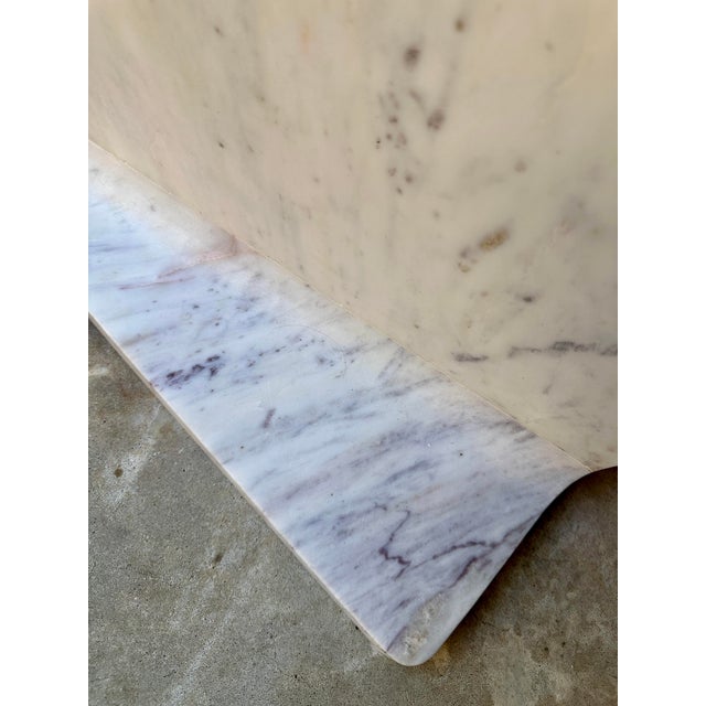 Modern Vintage Modern Solid Italian Marble Side Table For Sale - Image 3 of 8