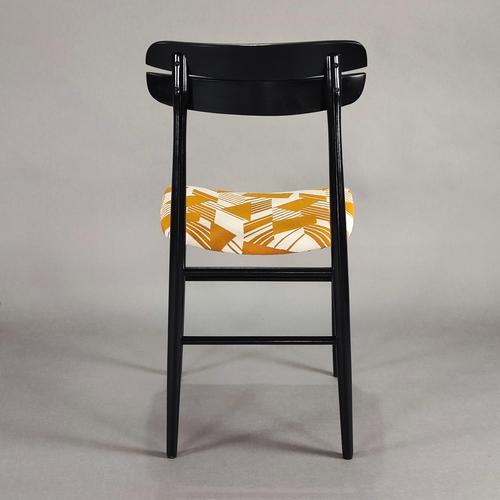 Italian Black Lacquered Chairs, 1950s, Set of 6 For Sale - Image 6 of 9