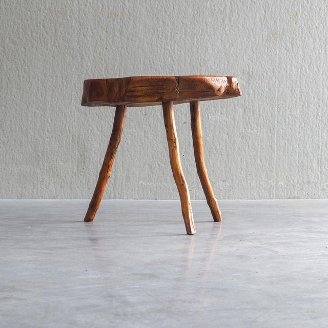 Vintage French Elm Wood Trunk Side Table, 1960s For Sale - Image 9 of 18