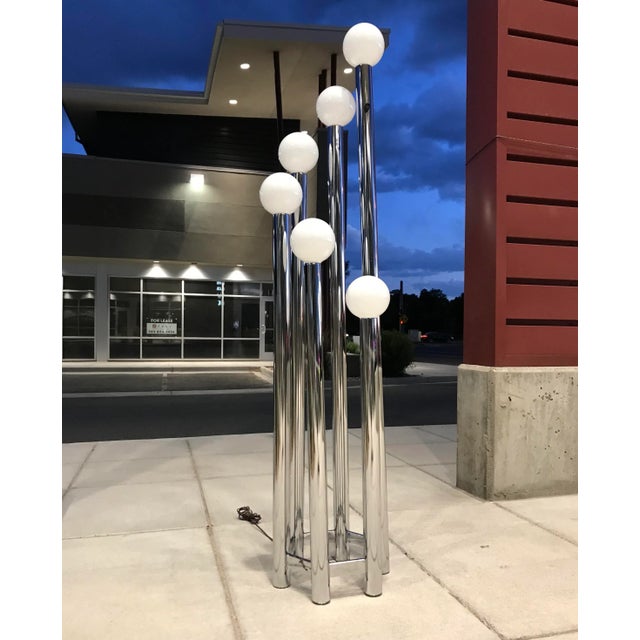 Mid-Century Modern Chrome Tubular Floor Lamp From Lightolier For Sale - Image 13 of 13