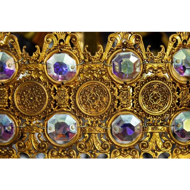 Crystal and Brass Chandelier, Italy, 1930s For Sale - Image 12 of 18