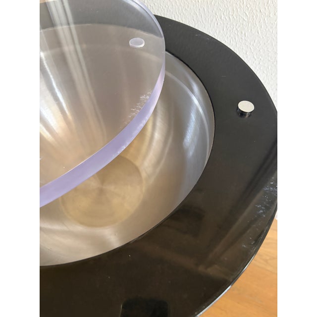 Monumental Postmodern Sculptural Smoked Acrylic & Aluminum Side Table, C. 1980s For Sale - Image 17 of 18