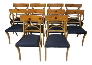 Early 20th Century Refined Klismos Fruitwood Dining Chairs - Set of 8 With Harkness Provenance