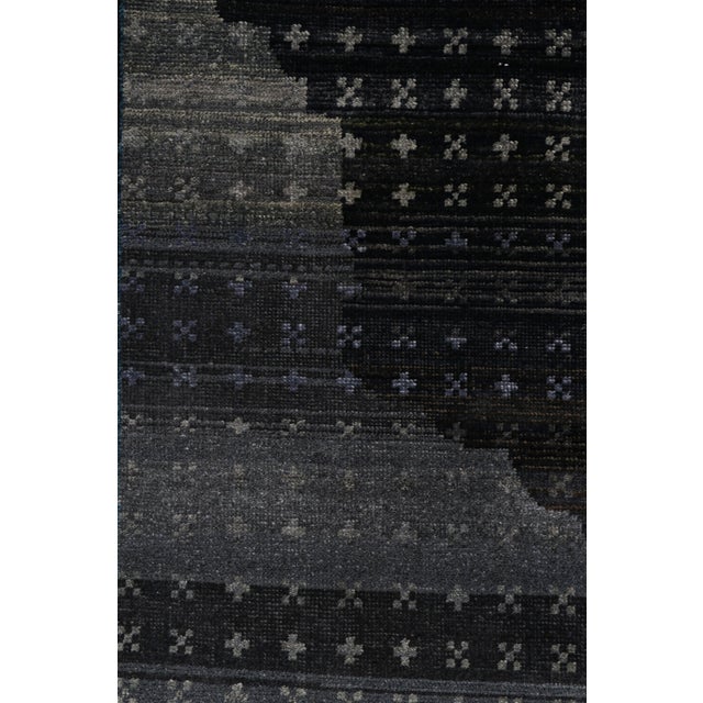 Rug & Kilim’s Persian Rug With Black, Blue and Purple Geometric Patterns For Sale In New York - Image 6 of 7