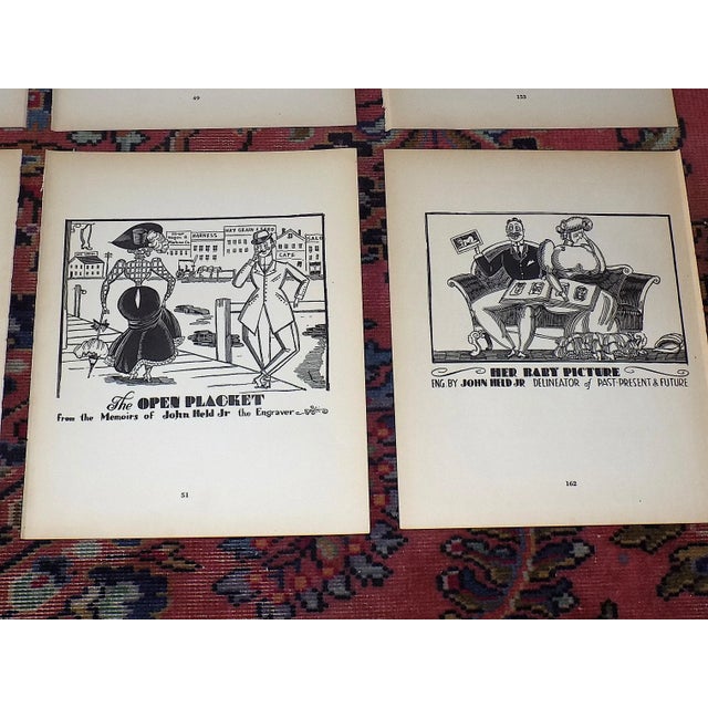 Printmaking Materials Vintage John Held Jr .Early 20th Century Humorous Americana Woodcuts - Set of 12 For Sale - Image 7 of 8